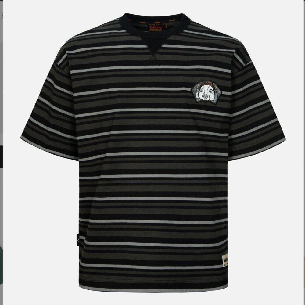Evisu Badges and Brushstroke Daicock Print Loose Fit T-shirt